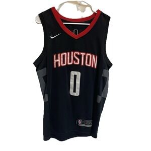 Nike NBA Houston Rockets Jersey-Swingman Black Men's Size L #0 Russell Westbrook